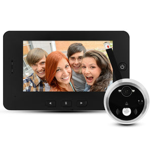 4.3 Inch Smart Door Viewer 1.3MP HD Digital Peephole Camera LED Night Vision Motion Detect 160 Wide Angle View Music Doorbell