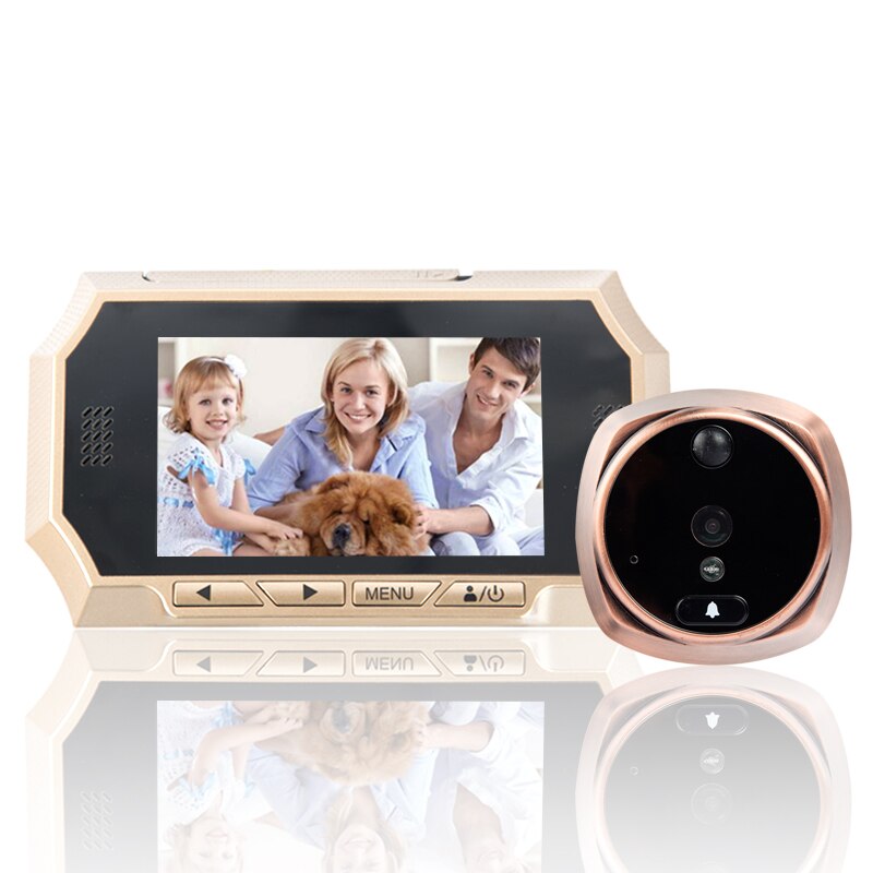 4.3\" LCD Smart Door Peephole Viewer PIR Auto Photos/Audio Video Record HD IR Night Vision Camera Doorbell Motion Detect Sensor