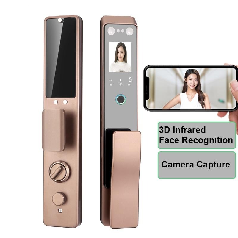 Camera Capture Face Recognition Digital Door Lock Full Automatic Lock Security Facial Recognition Smart Door Lock  Passcode