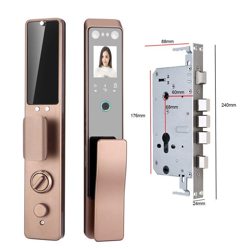 Camera Capture Face Recognition Digital Door Lock Full Automatic Lock Security Facial Recognition Smart Door Lock  Passcode