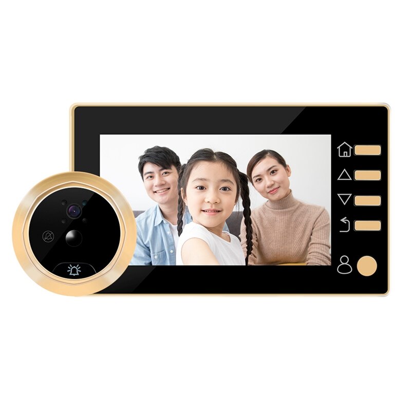 HD Digital Door Peephole Camera 4.3\" Smart Photo Video DoorViewer PIR Motion Detect Wide Angle Rechargeable Music Doorbell