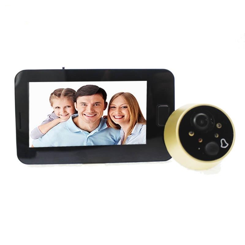 Topvico Peephole Door Camera 4.3 Inch Color Screen With Electronic Doorbell LED Lights Video Door Viewer Video-eye Home Security