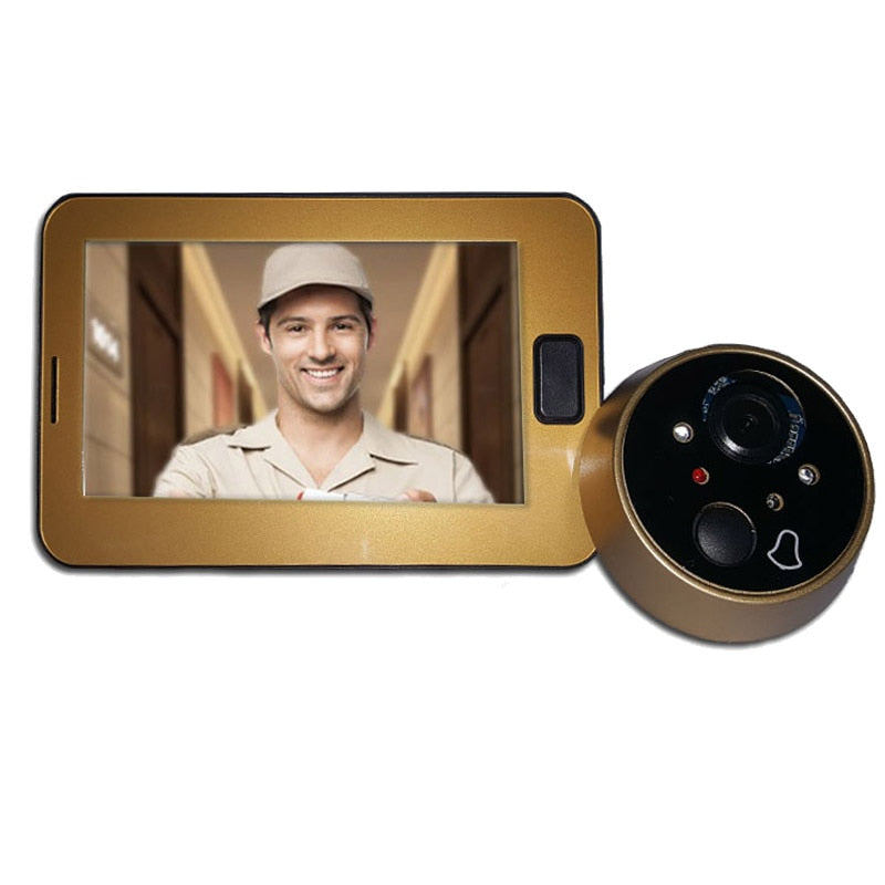 Topvico Peephole Door Camera 4.3 Inch Color Screen With Electronic Doorbell LED Lights Video Door Viewer Video-eye Home Security