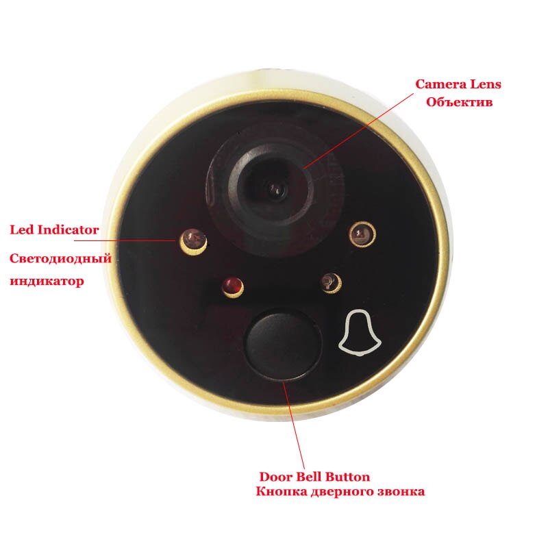 Topvico Peephole Door Camera 4.3 Inch Color Screen With Electronic Doorbell LED Lights Video Door Viewer Video-eye Home Security