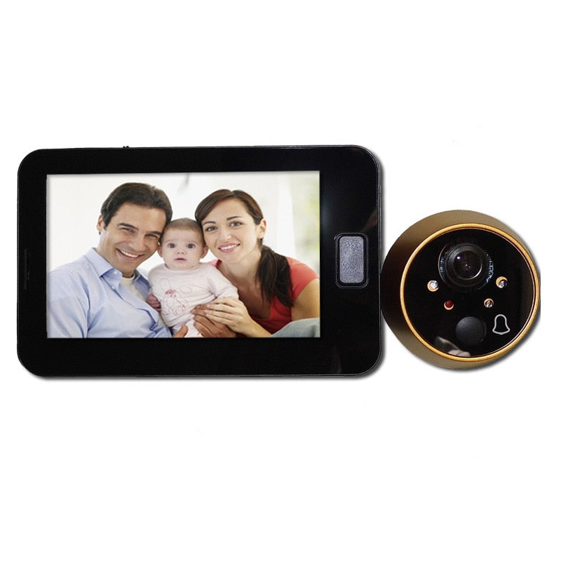 Topvico Peephole Door Camera 4.3 Inch Color Screen With Electronic Doorbell LED Lights Video Door Viewer Video-eye Home Security