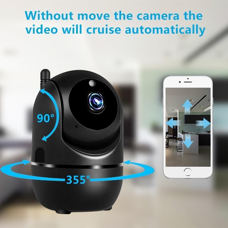 Black Smart Home Security Surveillance 1080P Cloud IP Camera Auto Tracking Network WiFi Camera Wireless CCTV YCC365 PLUS